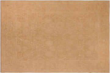 handmade Transitional Kafkaz Chobi Ziegler Brown Tan Hand Knotted RECTANGLE 100% WOOL area rug 10 x 14